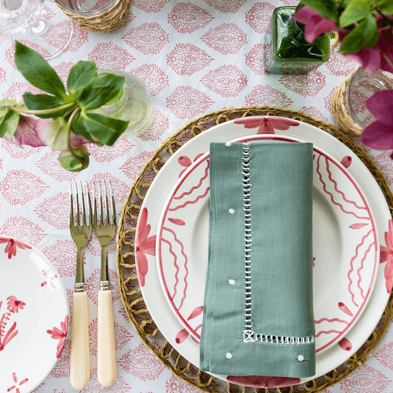 Leaf Tablecloth, 150x250cm, Pink