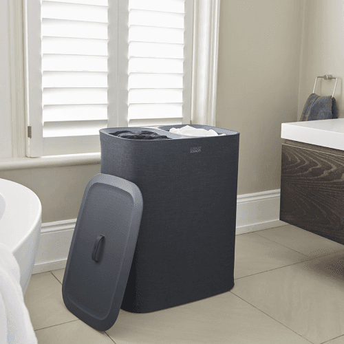 Image showing the Tota Easy-Empty Laundry Basket 90 Litre Black product.
