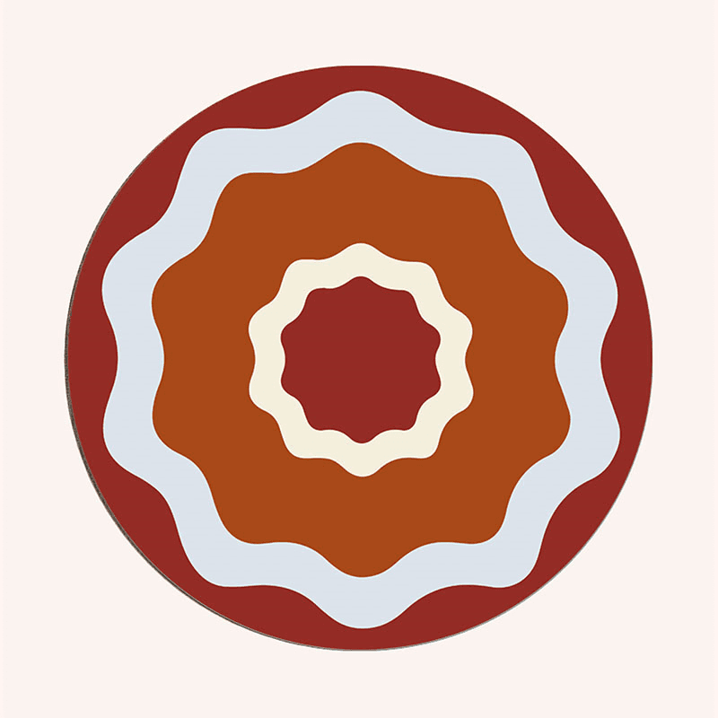 Rhubarb Ripple Set of 6 Placemats, D29cm, Multi