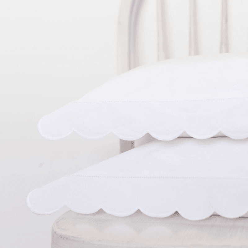 Scallop Standard Pillowcase, White