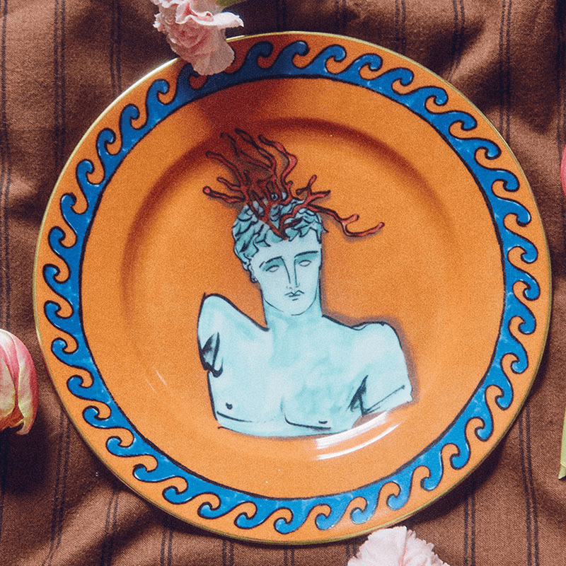 Il Viaggio Di Nettuno Plate, D22cm, Rock Orange