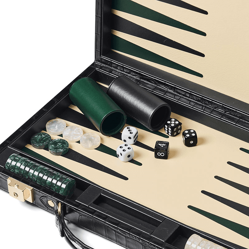 Backgammon Set, L38 x W23cm, Black Croc