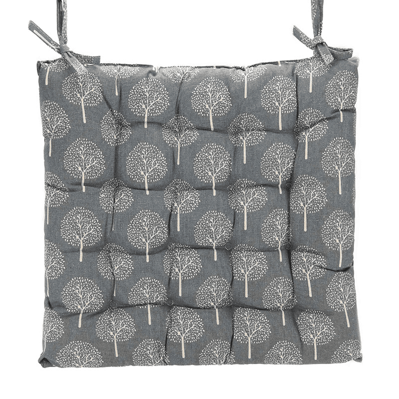 Tree Square Seat Pad, 40 x 40cm, Blue Linen