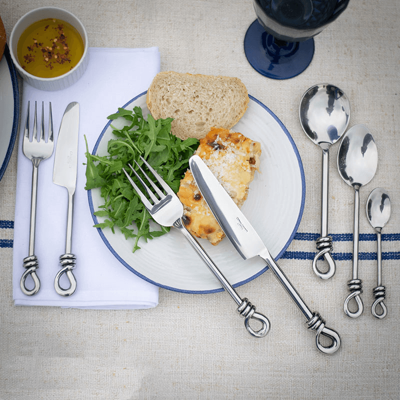 Polished Knot 42 Piece Cutlery Set, Silver