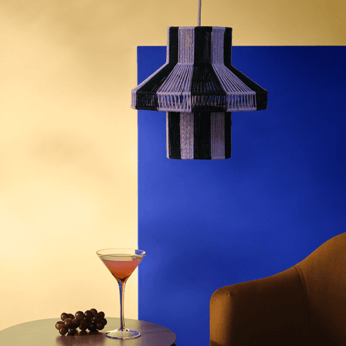 Image showing the Diana Lampshade, D28 x H28cm, Forest Green & Orchid Light Purple product.