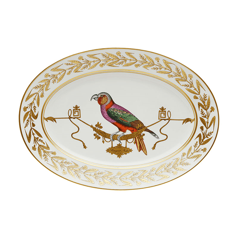 Voliere Oval Platter, D40cm, White