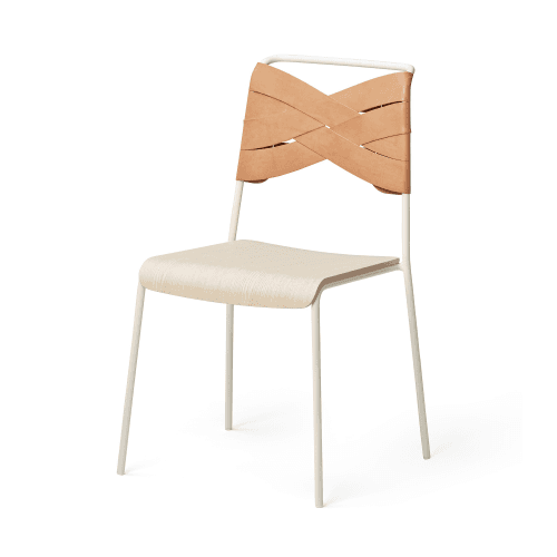 Image showing the Torso Chair, 52 x 55 x 84cm, White/Ash product.