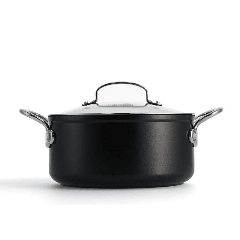 Barcelona Pro Non-Stick Casserole with Lid, 24, Black