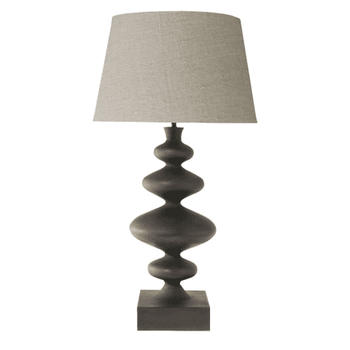 Image showing the Minerva Large metal table lamp - base only, 24 x 55cm, Grey product.