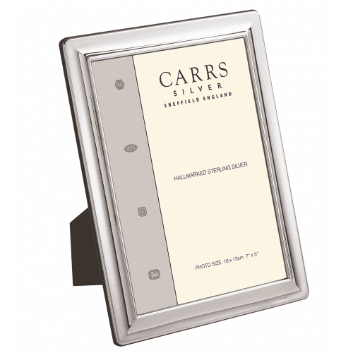 Image showing the SW Series - Plain Photograph frame, 5 x 3", sterling silver with mahogany finish back product.