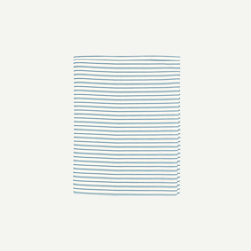 Victoria Striped Linen Tablecloth, 180 x 330cm, Chalk Blue