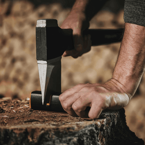 Image showing the Xtract Axe and Knife Sharpener, L23.5 x W9cm, Black and Orange product.