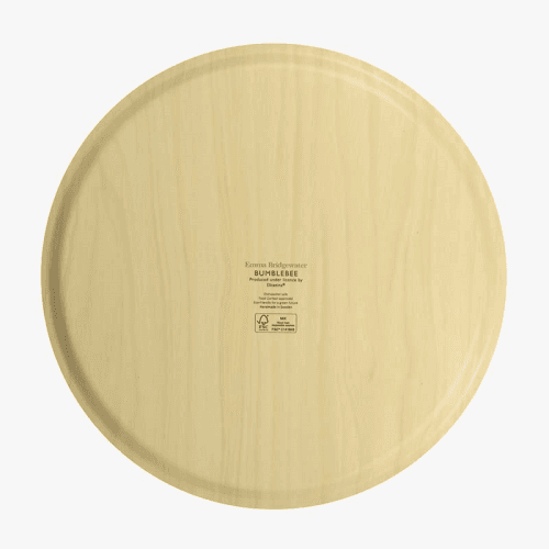 Image showing the Bees Round Birch Tray, 38cm, Yellow product.