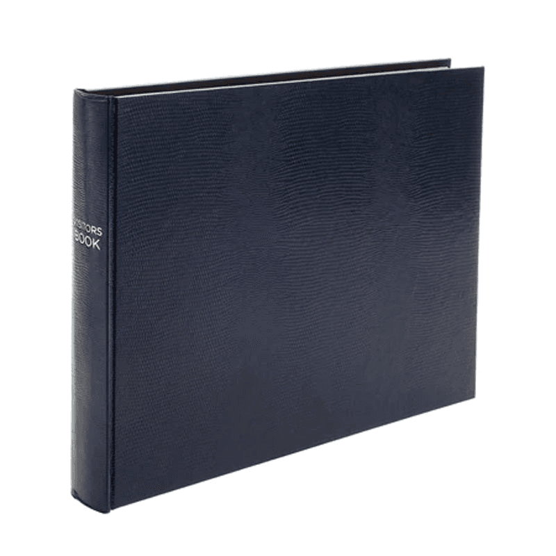 Jubilee Lined Landscape Visitors Book, 22 x 28.5cm, Navy