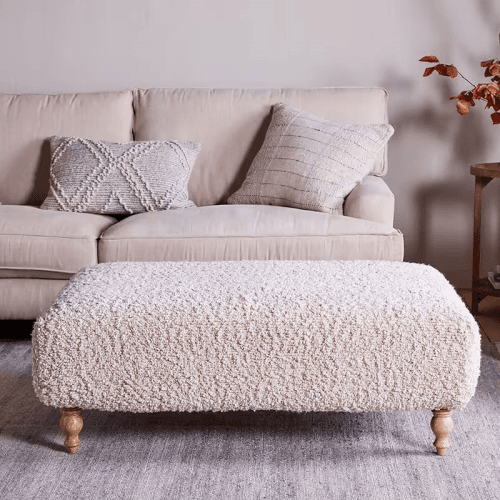 Image showing the Otas Teddy Ottoman, Off White product.