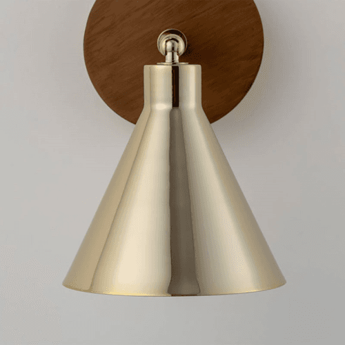 Image showing the Cone Wall Light, H13.5cm, Brass product.