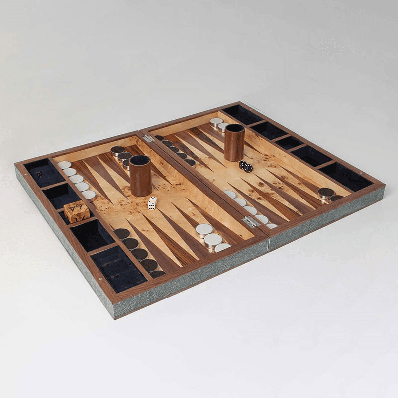 Backgammon Board, 54 x 34cm, Lincoln Green Shagreen