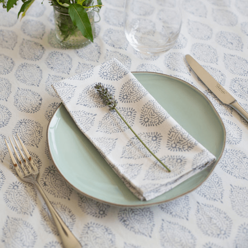 Leaf Set of 4 Napkins, 45 x 45cm, Grey