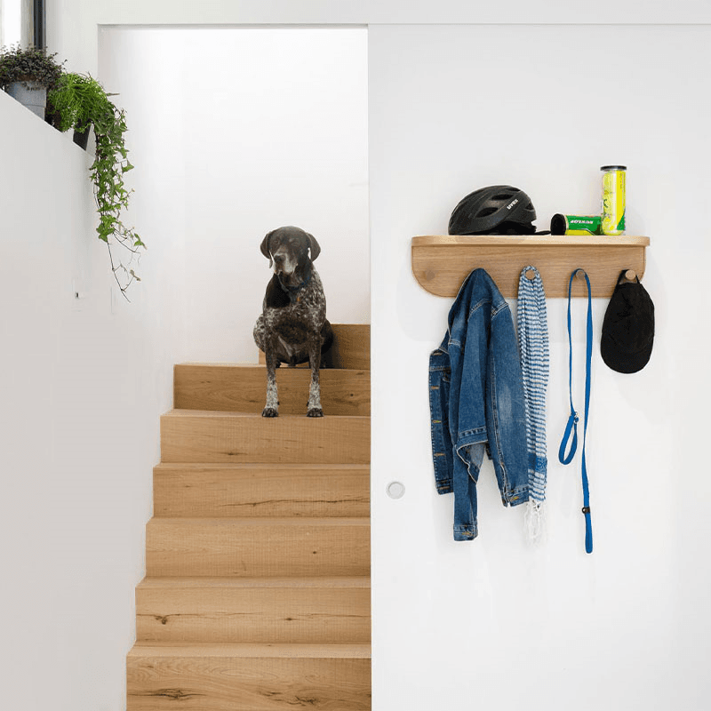 Nook Five Hook Shelf, H19 x W71cm, Oak