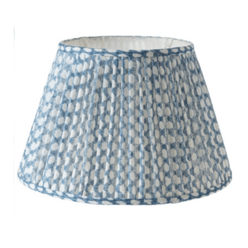 Image showing the Lampshade, Blue Wicker, Gathered, 14" product.