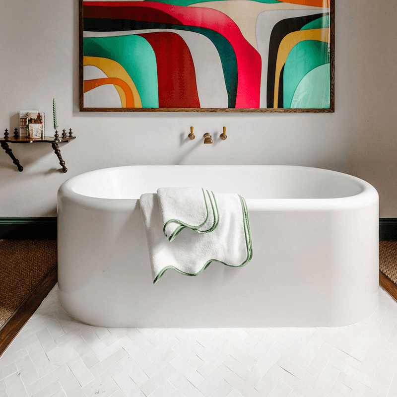 Amelia Scalloped Classic Towel Bundle, Asparagus