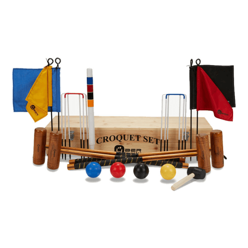 Image showing the 4 Player Garden Croquet Set with Wooden Box product.