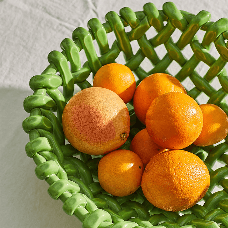 Juicy Basketweave Bowl, D39cm, Apple Green