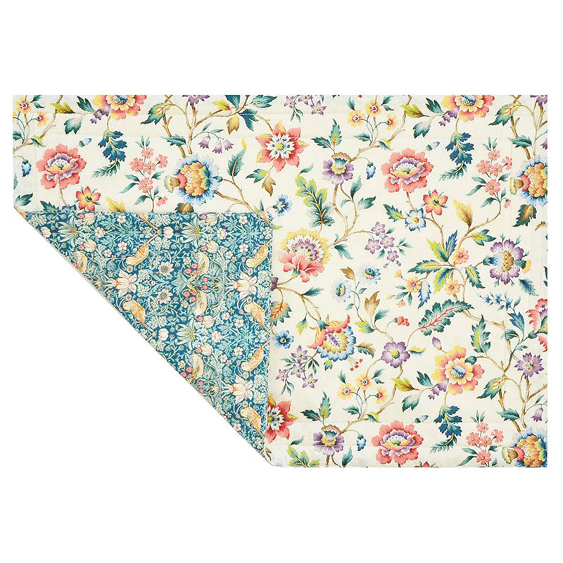 Strawberry Thief Set of 2 Stitch Placemat, Green