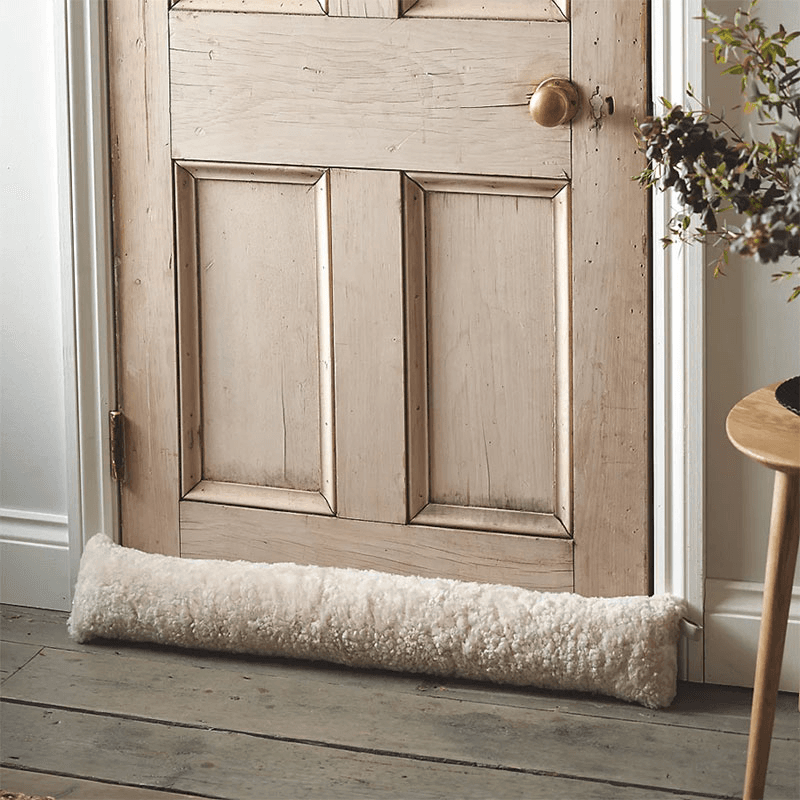 Sheepskin Draught Excluder, 90 x 15cm, Oatmeal
