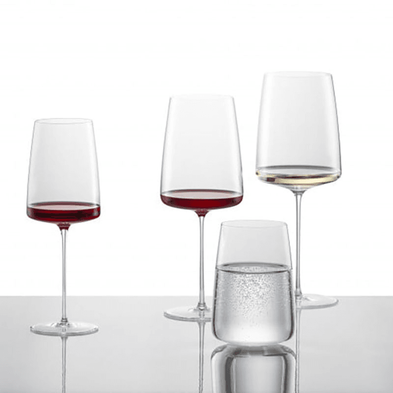 Simplify Set of 2 Crystal Red Wine Glasses, 555ml, Clear