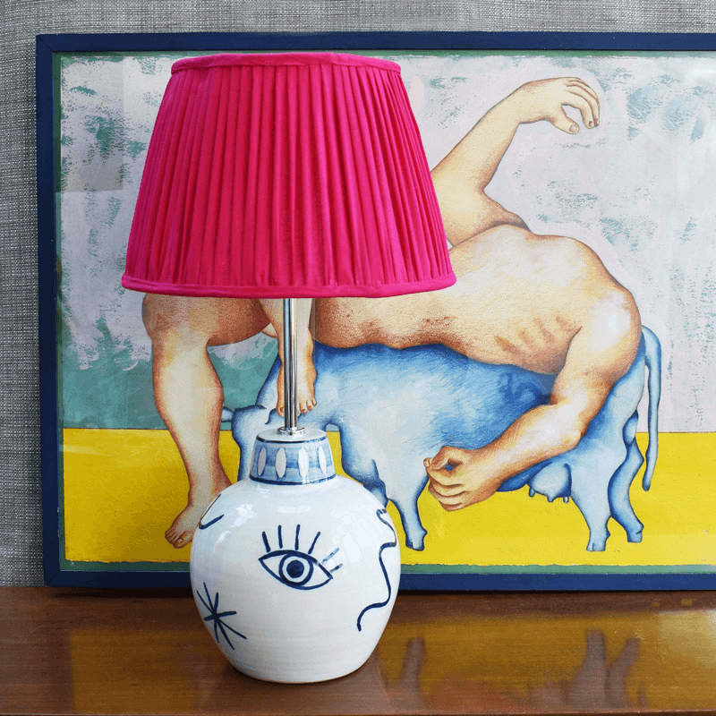 Côte d’Azur Collection Bomba Hand Glazed Ceramic Table Lamp Base Only, Blue