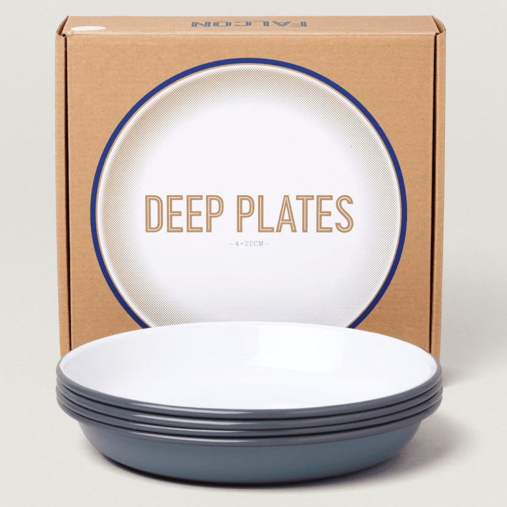 Deep Plates Set of Four, Pigeon Grey