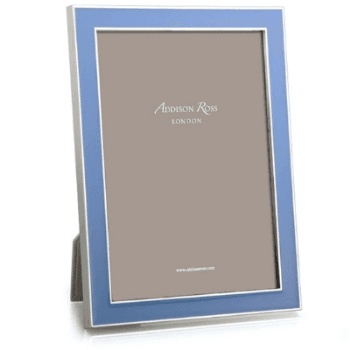 Image showing the Photograph Frame, Enamel & Silver, Periwinkle Blue, 5 x 7" product.
