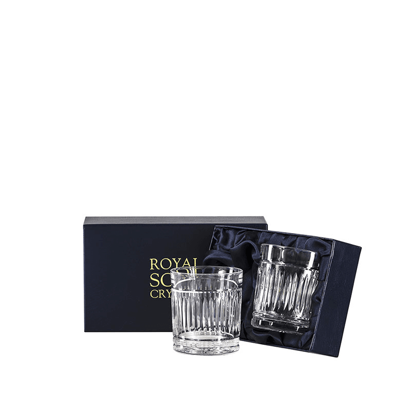 Art Deco Set of 2 Large Tumblers, 330ml, Clear