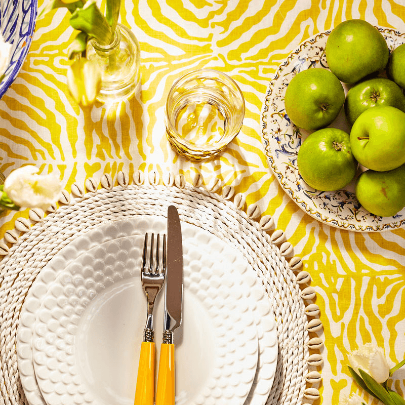 Zebra Tablecloth, 145 x 300cm, Yellow