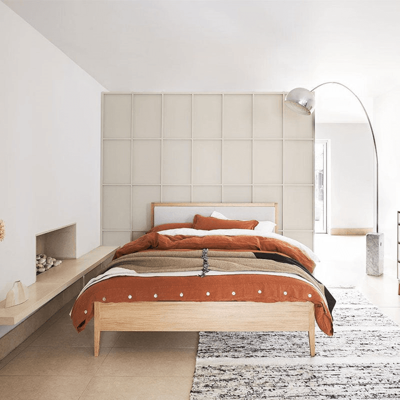 Lars King Size Bed, Cashmere and Oak