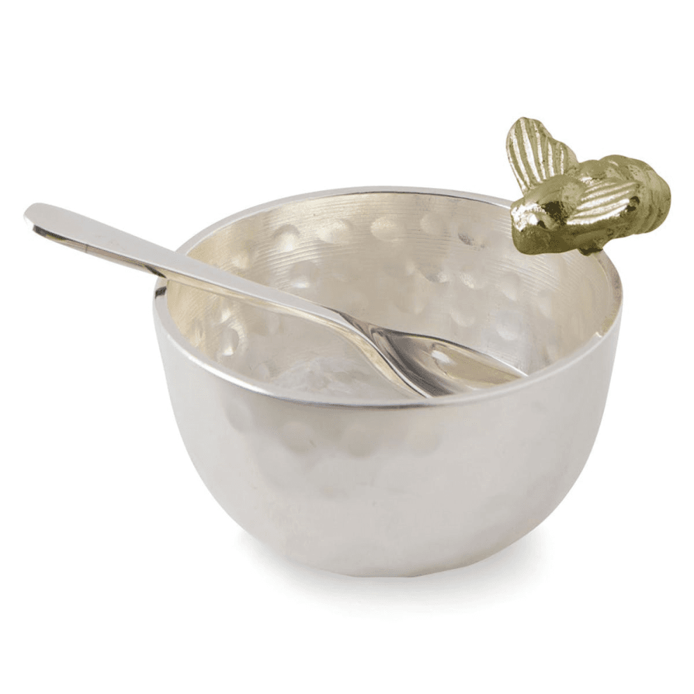 Bee Hammered bowl, H5 x D8cm, Silver
