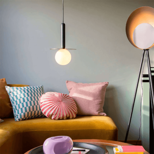 Image showing the Disk Pendant Light, H206cm, Brass product.