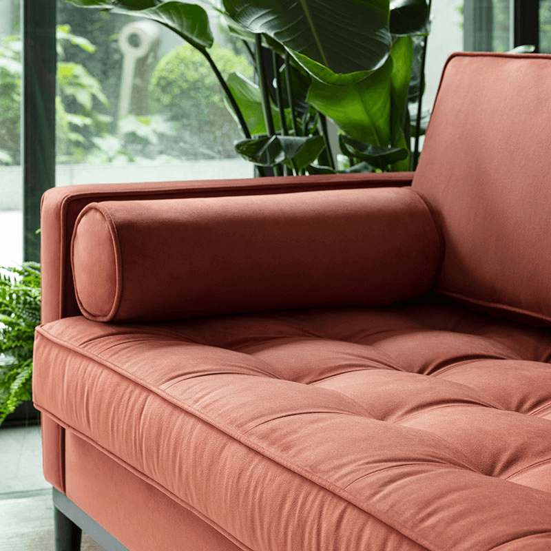 Model 02 Velvet 3 Seater Sofa, Brick