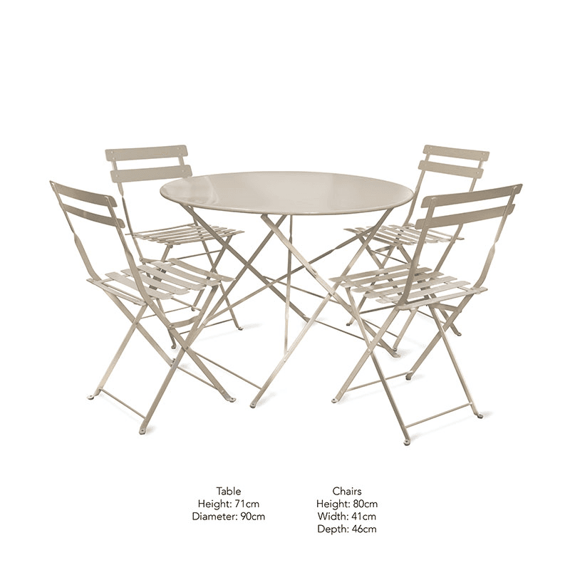 Rive Droite Bistro Garden table with 4 chairs, Clay