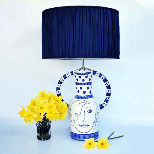 Image showing the Côte d’Azur Collection Lady Hilaire Hand Glazed Ceramic Table Lamp Base Only, Blue product.
