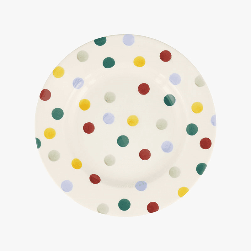 Polka Dot Plate, D22cm, Cream