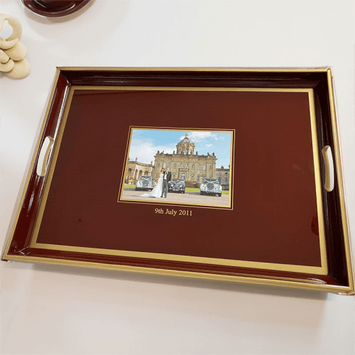 Image showing the Personalised Invitation Tray Voucher, 54 x 39cm, Red product.