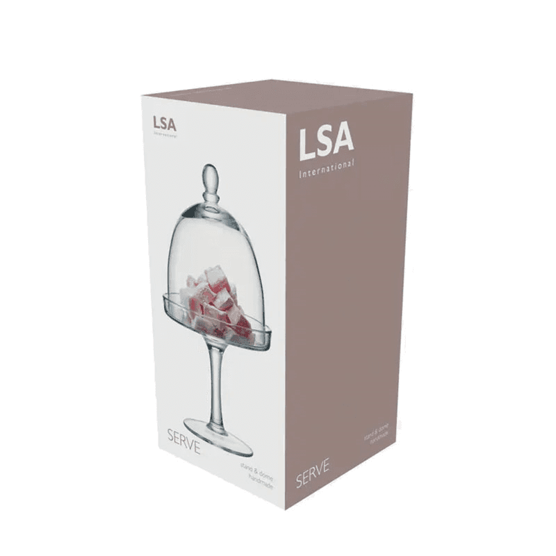 Serve Glass Dome and Stand, D15cm, Clear