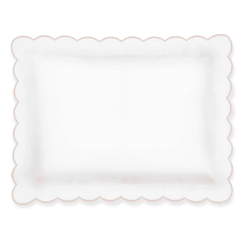 Image showing the Annabelle Scalloped Pair of Standard Pillowcases, Dusky Pink product.