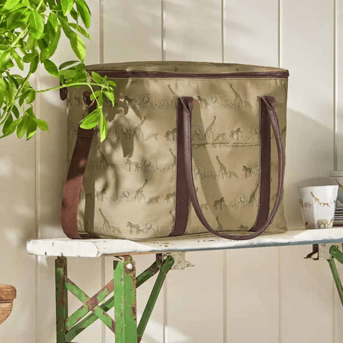 Image showing the Animals of the Savannah Picnic Bag, Tan product.