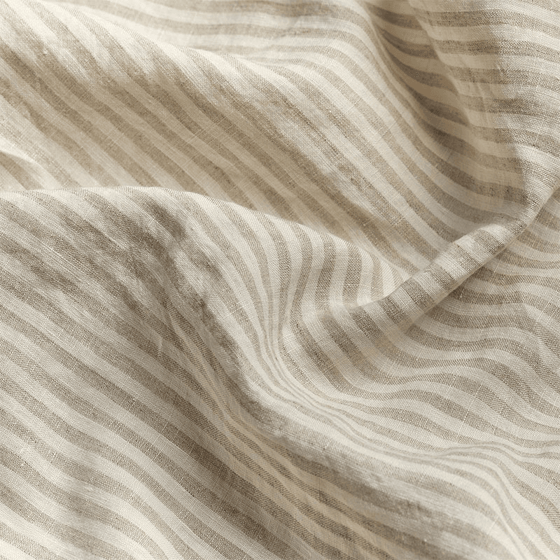 Stripe Linen Blend Duvet Cover, Double, Oatmeal
