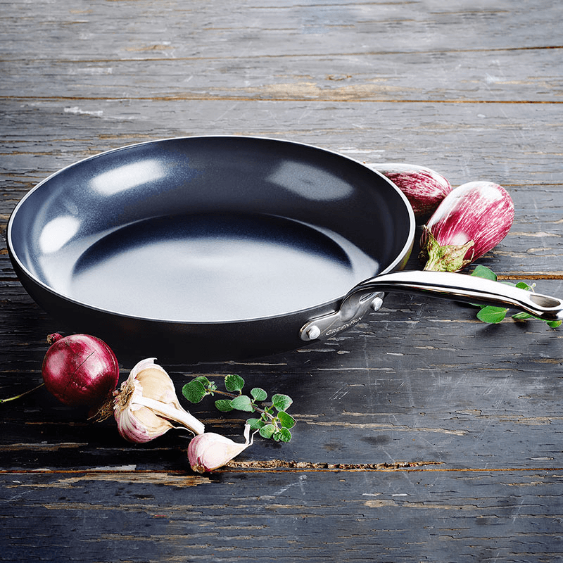 Barcelona Black Ceramic Non-stick Open Frying Pan, 32cm, Black