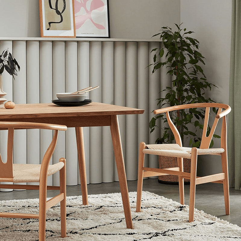 Wishbone chair, H77.5 x W56 x D54cm, Natural