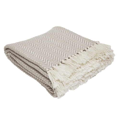 Image showing the Herringbone Blanket, 250cm x 130cm, Chinchilla product.